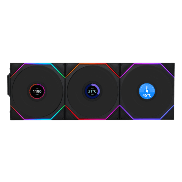 LIAN LI UNI FAN TL WIRELESS LCD 120(3P) ARGB - BLACK