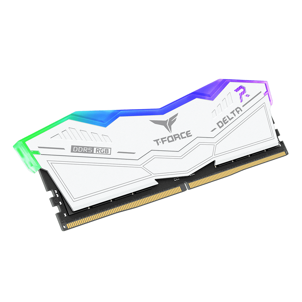 T-FORCE DELTA RGB (1x16GB) 6000MHz CL38 DDR5 - WHITE (قطعة واحدة)