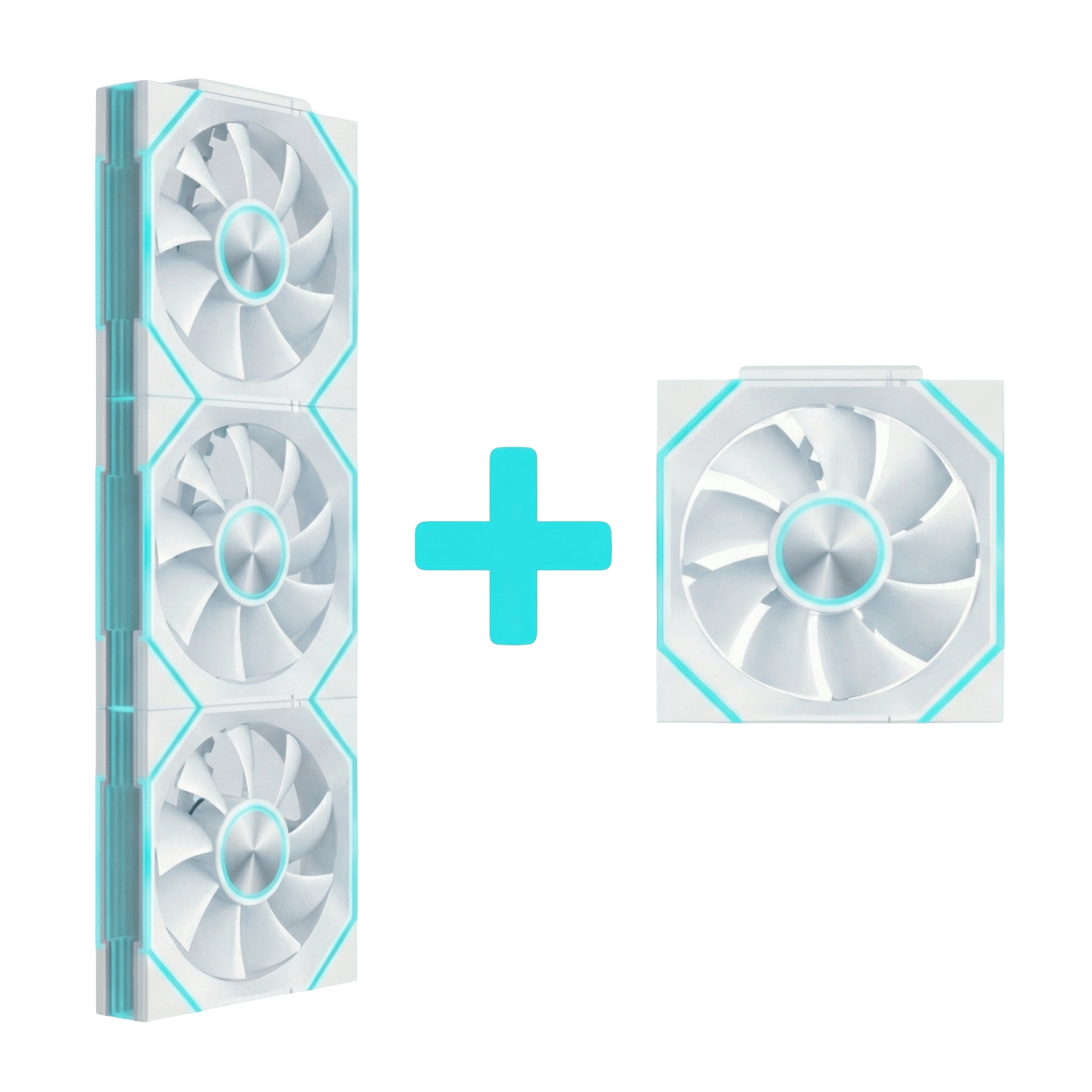 TTX F120 7-PACK ARGB PWM WHITE - 3xFAN (IN) + 1xFAN ( EXUST ) + CONTROLLER