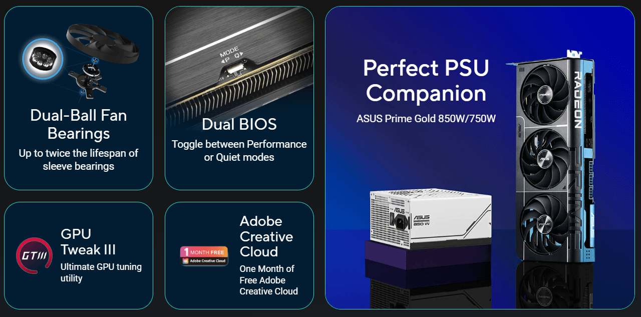 ASUS PRIME Radeon RX 9070XT 16GB OC