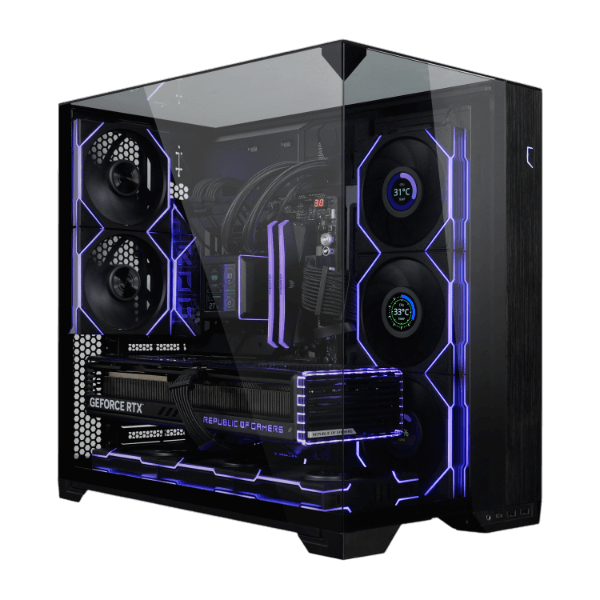 LIAN LI UNI FAN TL120 LCD Reverse Blade Wireless - BLACK