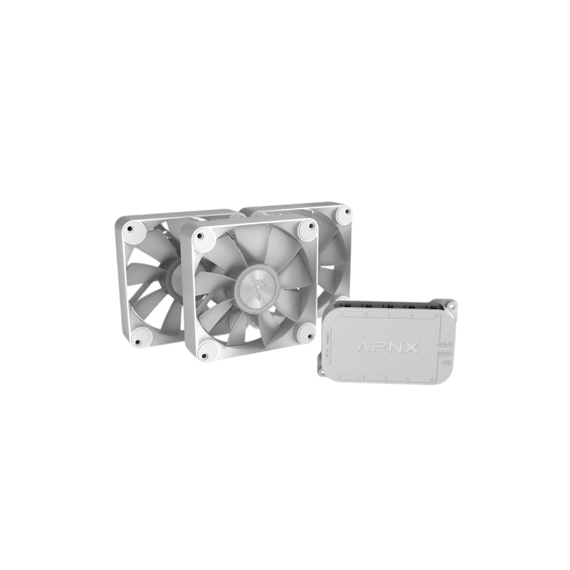 APNX FP1-R 120-3 PK PWM ARGB FAN WITH CONTROLLER - WHITE