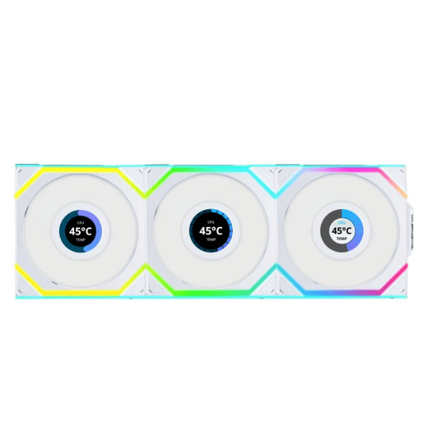 LIAN LI UNI FAN SL WIRELESS LCD 120(3P) ARGB - WHITE