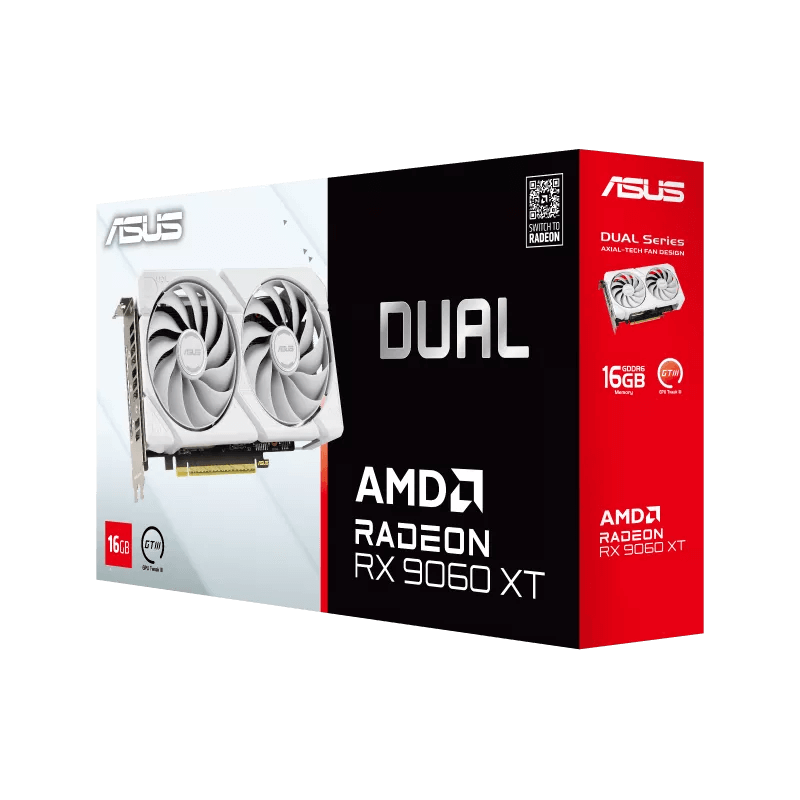 ASUS DUAL Radeon RX 9060XT 16GB GDDR6 - WHITE