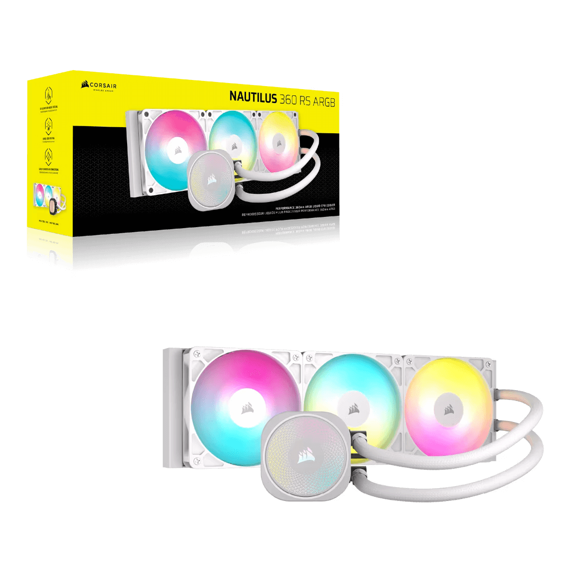 CORSAIR NAUTILUS 360 RS ARGB Liquid CPU Cooler - WHITE