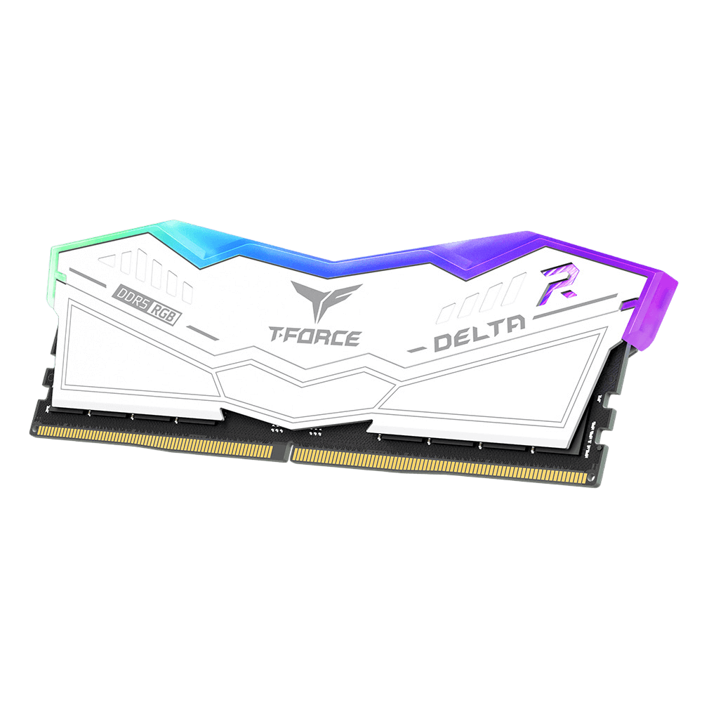 T-FORCE DELTA RGB (1x16GB) 6000MHz CL38 DDR5 - WHITE (قطعة واحدة)