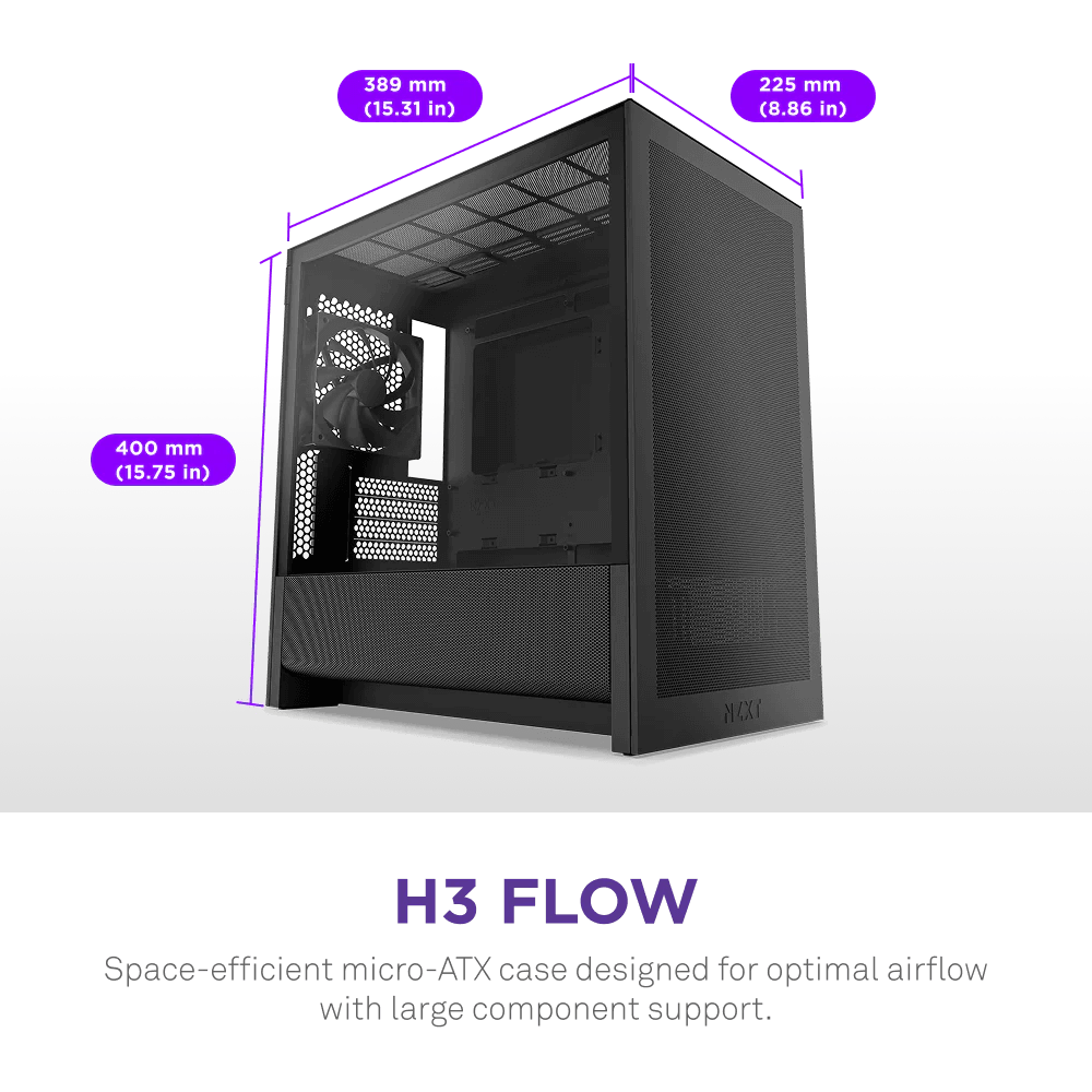 NZXT H3 FLOW 2025 - BLACK