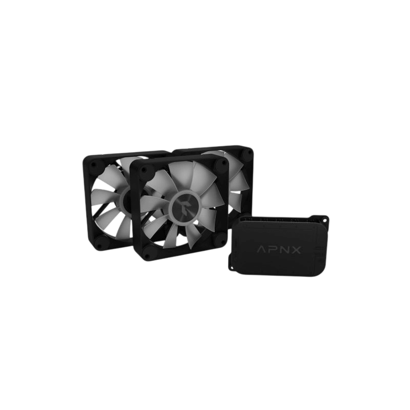 APNX FP1-R 120-3 PK PWM ARGB FAN WITH CONTROLLER - BLACK