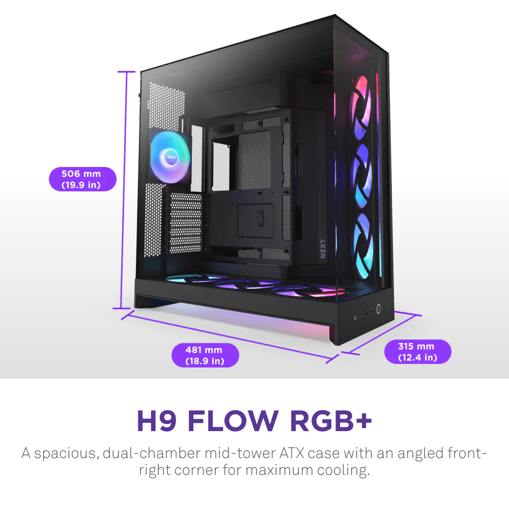 NZXT H9 Flow RGB+ 2025 Black