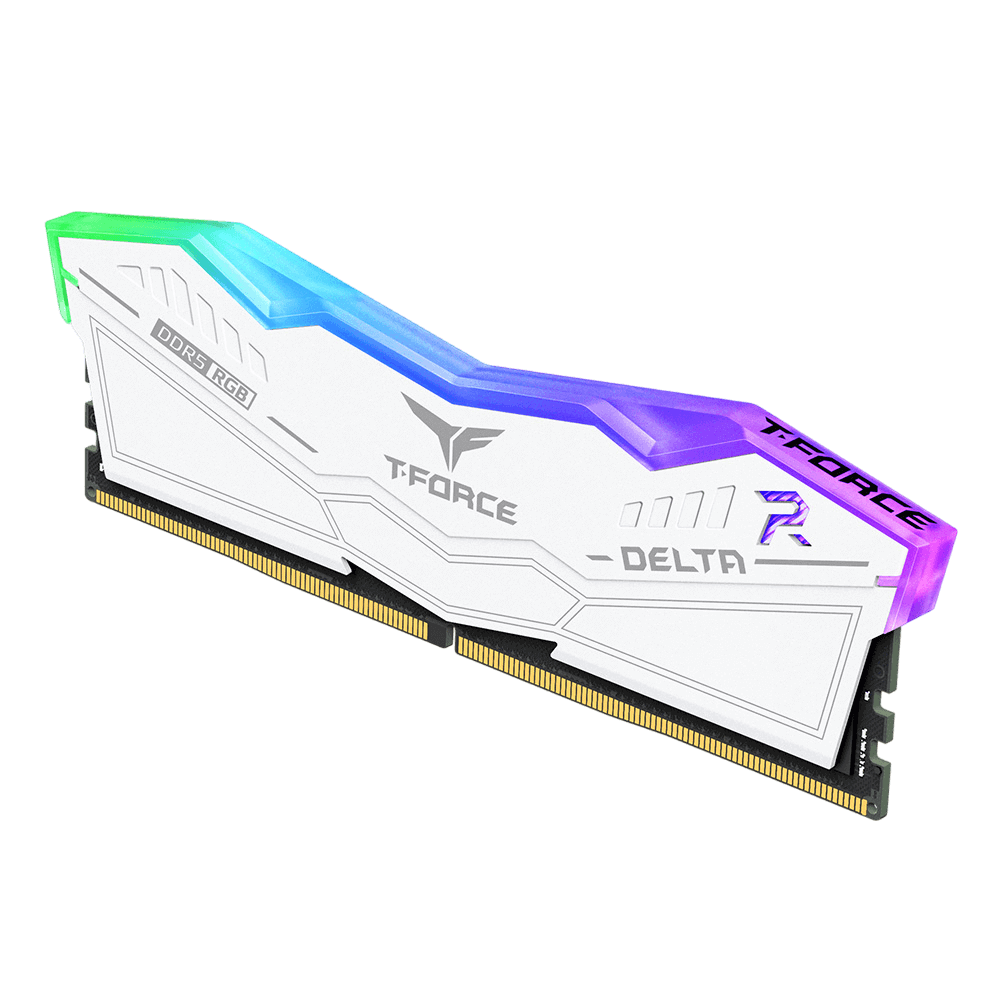 T-FORCE DELTA RGB (1x16GB) 6000MHz CL38 DDR5 - WHITE (قطعة واحدة)