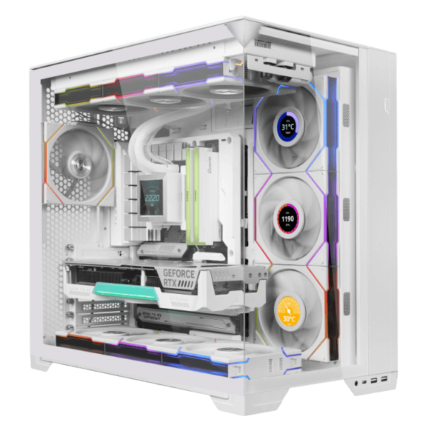 LIAN LI UNI FAN TL120(3P) LCD Reverse Blade Wireless - WHITE