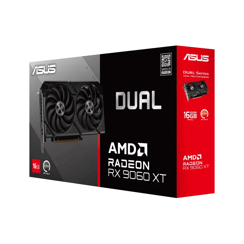 ASUS DUAL Radeon RX 9060XT 16GB GDDR6 - BLACK