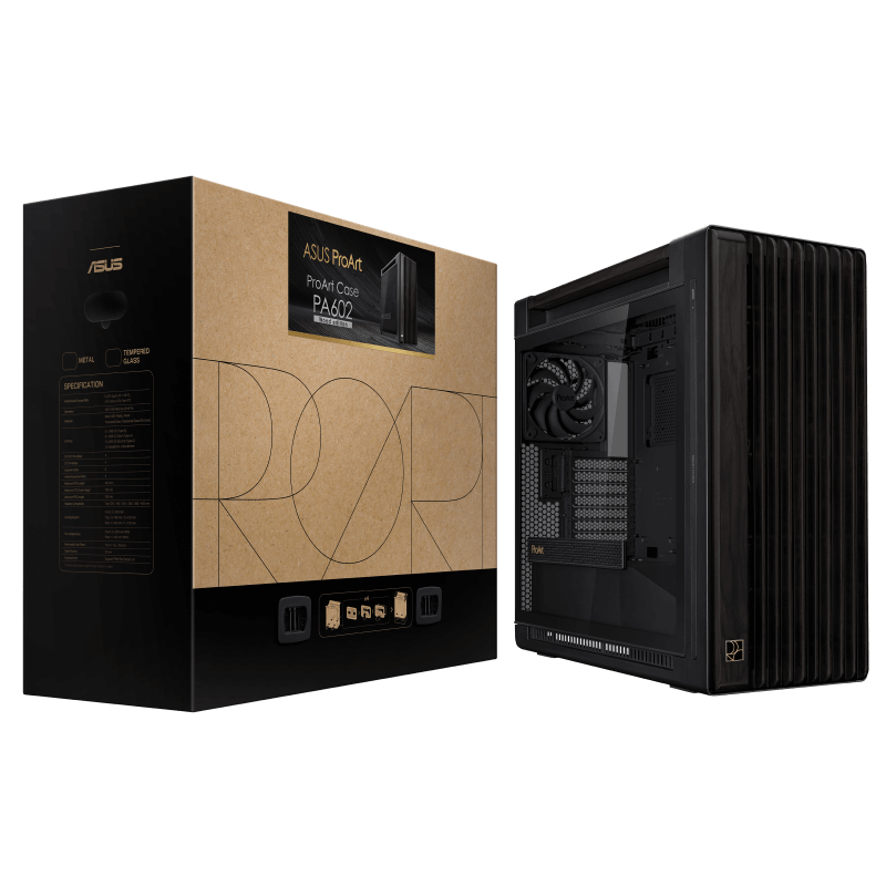 ASUS ProArt PA602 WOOD EDITION - Tempered Glass Panel - BLACK